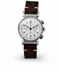 ULYSSE NARDIN - Orologio da polso cronografo in acciaio, a carica manuale, con scala tachimetrica e due contatori, tasti a oliva e anse snodate