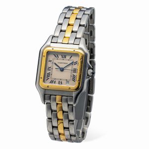 CARTIER : Fine ed elegante orologio da polso Panthre da donna in acciaio e oro giallo monofilo  - Asta Orologi da Polso e da Tasca - Associazione Nazionale - Case d'Asta italiane