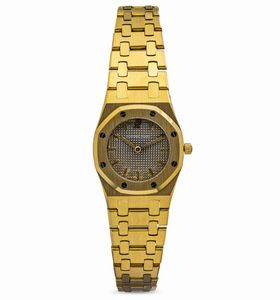 AUDEMARS PIGUET - Elegante e raffinato Royal Oak Lady ref 6007 BA in oro giallo 18k, quadrante virato tropical e movimento al quarzo