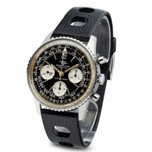 Breitling : Ricercato Navitimer cronografo tre contatori in acciaio, carica manuale tasti a pompa e fondello a scatto, ghiera girevole interna  - Asta Orologi da Polso e da Tasca - Associazione Nazionale - Case d'Asta italiane