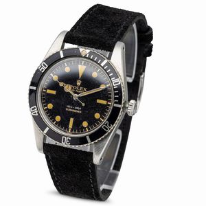 ROLEX : Raro Submariner ref 6536/1 cassa in acciaio, quadrante nero gilt con luminescenza al radio, ghiera girevole metallica  - Asta Orologi da Polso e da Tasca - Associazione Nazionale - Case d'Asta italiane