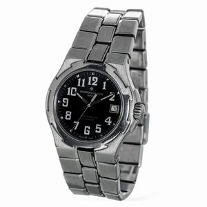 Vacheron & Constantin : Overseas ref 42042 in acciaio, movimento automatico, quadrante nero con numeri Arabi e datario, accompagnato da scatola e garanzia  - Asta Orologi da Polso e da Tasca - Associazione Nazionale - Case d'Asta italiane