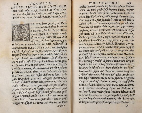 Anton Beuter : Cronica generale d'Hispagna, et del Regno di Valenza. Nella quale si trattano gli avenimenti, & guerre, che dal Diluvio di Noe insino al tempo del Re Don Gaime d'Aragona  - Asta Libri, Autografi e Stampe - Associazione Nazionale - Case d'Asta italiane