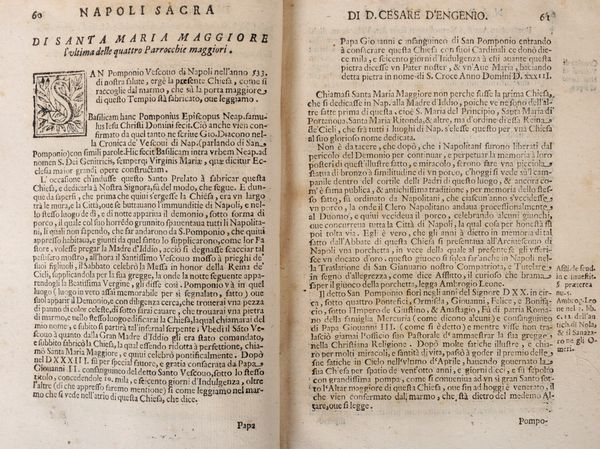 Carlo De Lellis : Napoli sacra - Parte seconda ovvero supplimento a Napoli Sacra. Ove oltre le vere origini, e fundationi di tutte le Chiese, Monasterij, Spedali, & altri luoghi sacri della Citt di Napoli, e suoi Borghi.  - Asta Libri, Autografi e Stampe - Associazione Nazionale - Case d'Asta italiane