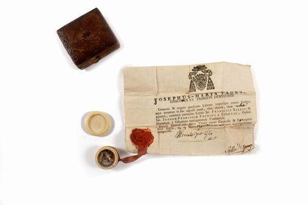 Francesco di Sales : Reliquia di San Francesco di Sales e Santa Giovanna Francesca Frmiot de Chantal  - Asta Libri, Autografi e Stampe - Associazione Nazionale - Case d'Asta italiane