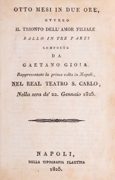 Gaetano Gioia : I Due savoiardi. Melodramma in due atti  - Asta Libri, Autografi e Stampe - Associazione Nazionale - Case d'Asta italiane