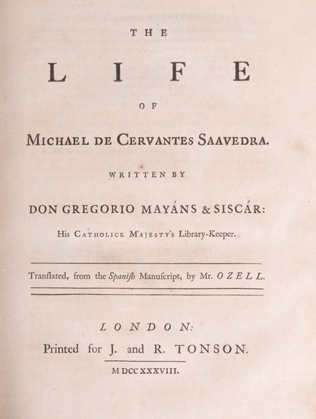 Cervantes Saavedra, Miguel de : The Life and Exploits of the ingenious gentleman Don Quixote de la Mancha. Translated from the original Spanish by Charles Jarvis  - Asta Libri, Autografi e Stampe - Associazione Nazionale - Case d'Asta italiane