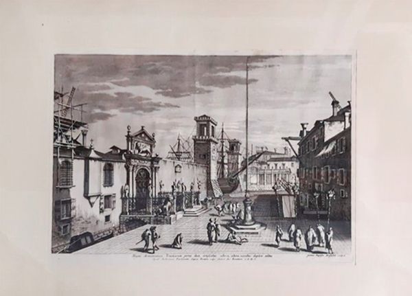 Canal, Antonio detto Il Canaletto : La torre di Marghera  - Asta Libri, Autografi e Stampe - Associazione Nazionale - Case d'Asta italiane
