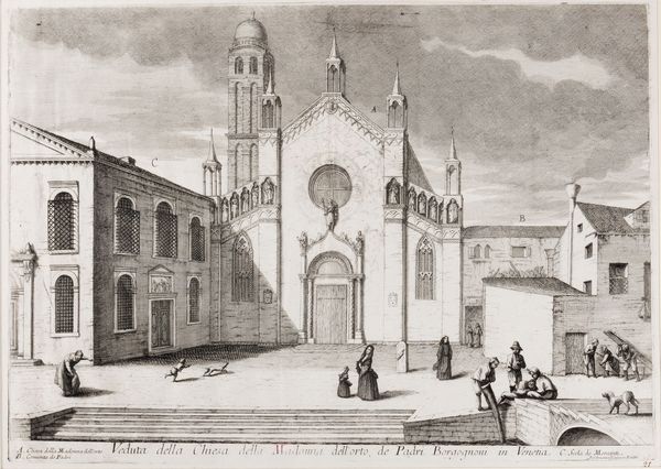 Domenico Lovisa : Veduta della Chiesa della Madonna dell'Orto, de Padri Borgognoni in Venetia  - Asta Libri, Autografi e Stampe - Associazione Nazionale - Case d'Asta italiane