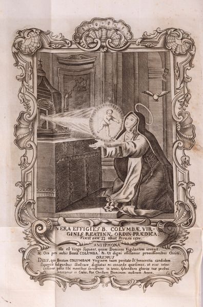 Domenico Viretti : Vita della beata Colomba da Rieti vergine terziaria domenicana, fondatrice del nobile monistero detto delle colombe in Perugia  - Asta Libri, Autografi e Stampe - Associazione Nazionale - Case d'Asta italiane