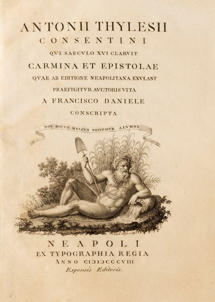 Antonio Telesio : Carmina et epistolae quae ab editione neapolitana exulant praefigitur auctoris vita a Francisco Daniele conscripta  - Asta Libri, Autografi e Stampe - Associazione Nazionale - Case d'Asta italiane