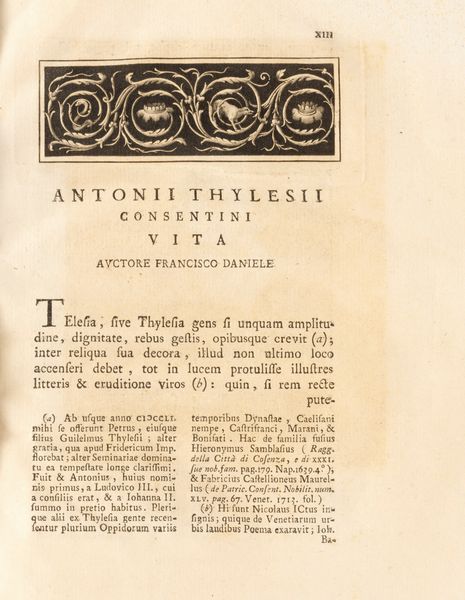Antonio Telesio : Carmina et epistolae quae ab editione neapolitana exulant praefigitur auctoris vita a Francisco Daniele conscripta  - Asta Libri, Autografi e Stampe - Associazione Nazionale - Case d'Asta italiane