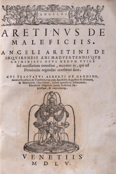 Angelo Aretino Gambiglioni : De maleficiis  - Asta Libri, Autografi e Stampe - Associazione Nazionale - Case d'Asta italiane