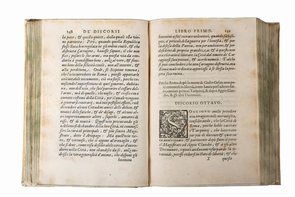Paolo Paruta : Discorsi politici. Ne i quali si considerano diversi fatti illustri, e memorabili di Principi, e di Repubbliche Antiche, e Moderne. Divise in due libri. Aggiontovi nel fine un suo Soliloquio, nel quale l'Auttore f un breve esame di tutto il corso della sua vita.  - Asta Libri, Autografi e Stampe - Associazione Nazionale - Case d'Asta italiane
