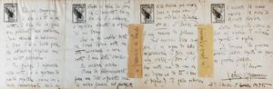 Gabriele D'Annunzio, - Lettera di 4 pagine autografe