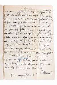 Mussolini, Benito, : La lotta contro il celibato  - Asta Libri, Autografi e Stampe - Associazione Nazionale - Case d'Asta italiane