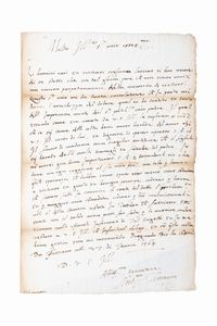 Antonino Tesauro, : Due lettere autografe  - Asta Libri, Autografi e Stampe - Associazione Nazionale - Case d'Asta italiane