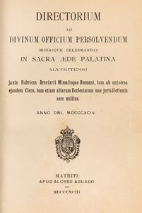 Directorium ad divinum officium  - Asta Libri, Autografi e Stampe - Associazione Nazionale - Case d'Asta italiane