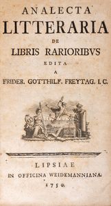 Friedrich Gotthilf Freytag - Analecta Litteraria libri rarioribus