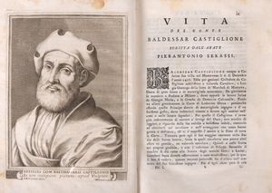 Castiglione, Baldassarre : Il libro del cortegiano del Conte Baldessar Castiglione colla vita di lui scritta dal Sig. Abate Serassi.  - Asta Libri, Autografi e Stampe - Associazione Nazionale - Case d'Asta italiane