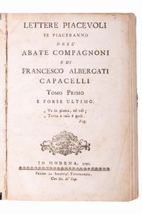 Giuseppe Compagnoni, - Lettere piacevoli se piaceranno dell'abate Compagnoni e di Francesco Albergati Capacelli