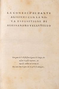 DANTE ALIGHIERI - La Comedia di Dante Aligieri con la nova espositione di Alessandro Vellutello