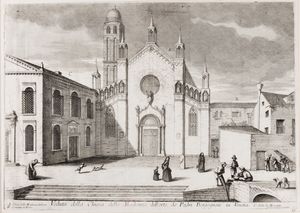 Domenico Lovisa - Veduta della Chiesa della Madonna dell'Orto, de Padri Borgognoni in Venetia