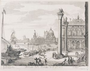 Domenico Lovisa - Veduta della piazzetta di San  Marco