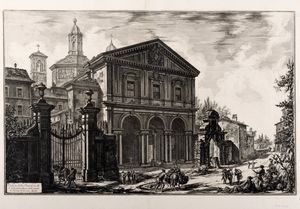 Piranesi, Giovanni Battista - Veduta della Basilica di S. Sebastiano fuori delle murai Roma, su la via Appia