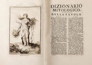 Andre de Claustre : Dizionario mitologico ovvero Della favola, poetico, storico, [...] in cui esattamente si spiega l'origine degli dei  - Asta Libri, Autografi e Stampe - Associazione Nazionale - Case d'Asta italiane