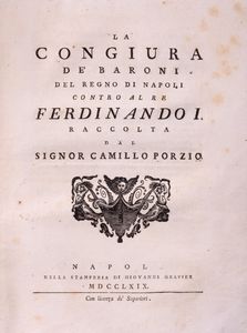 Camillo Porzio - La Congiura de' Baroni del Regno di Napoli contra Ferdinando I.