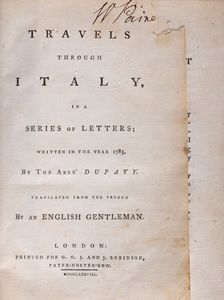 Charles Mercier Dupaty - Travel through Italy in a series of letters written in the year 1785