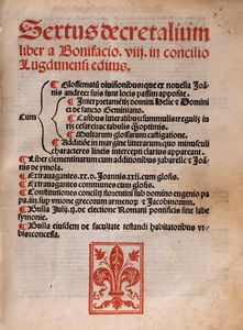 Bonifacio VIII - Sextus decretalium liber a Bonifacio VIII in concilio Lugdunensi editus