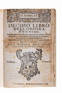 Ferrante Carrafa - Il nono et decimo libro libro dell'Odissea d'Homero. Che contengono parte di quel ragionamento, che fece Ulisse astretto da Alcinoo R di Corf, dal giorno, che parti da Troia infino che pervenne  quella isola.