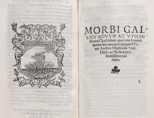 Leoniceno Niccolò : Liber de morbo gallico in quo diversi celeberrimi in tali materia scribentes, medicine continetur auctores videlicet  - Asta Libri, Autografi e Stampe - Associazione Nazionale - Case d'Asta italiane