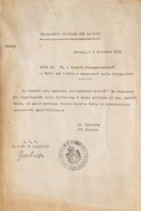 Trattato di Saint Germain en Laye  - Asta Libri, Autografi e Stampe - Associazione Nazionale - Case d'Asta italiane