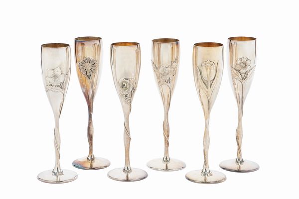 Sei flutes  - Asta Argenti - Associazione Nazionale - Case d'Asta italiane