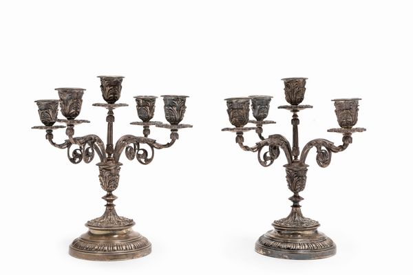 Coppia di candelabri  - Asta Argenti - Associazione Nazionale - Case d'Asta italiane