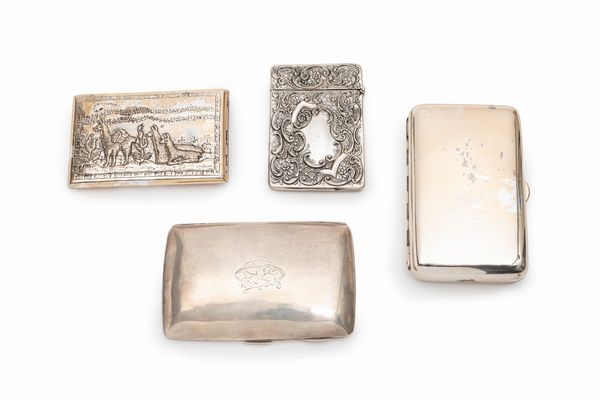 Tre portasigarette e un portabiglietti,  - Asta Argenti - Associazione Nazionale - Case d'Asta italiane