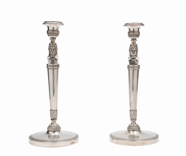 Due candelieri  - Asta Argenti - Associazione Nazionale - Case d'Asta italiane