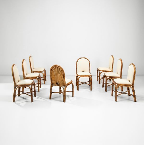 Gabriella Crespi : Otto sedie in bamb della serie Rising Sun.  - Asta Fine Design - Associazione Nazionale - Case d'Asta italiane