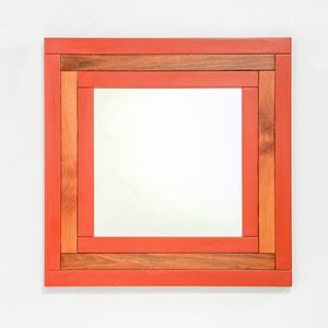 ETTORE SOTTSASS - Specchio con cornice in legno.