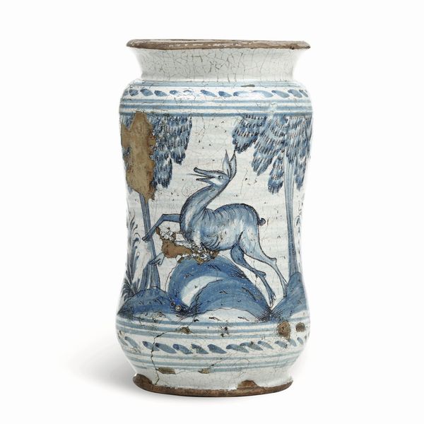 Albarello <BR>Italia Meridionale, Puglia (?), fine del XVIII secolo<BR>  - Asta Maioliche e Porcellane - Associazione Nazionale - Case d'Asta italiane