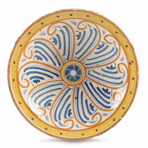 Piatto<BR>Montelupo, ultimo quarto del XVI secolo<BR>  - Asta Maioliche e Porcellane - Associazione Nazionale - Case d'Asta italiane