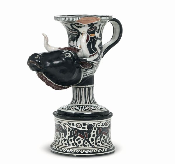 Grande boccale<BR>Napoli, Manifattura Giustiniani (?), 1850 circa<BR>  - Asta Maioliche e Porcellane - Associazione Nazionale - Case d'Asta italiane