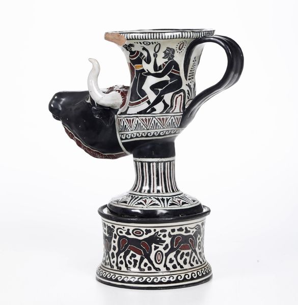 Grande boccale<BR>Napoli, Manifattura Giustiniani (?), 1850 circa<BR>  - Asta Maioliche e Porcellane - Associazione Nazionale - Case d'Asta italiane