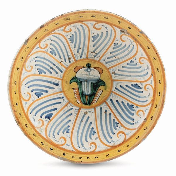 Grande piatto<BR>Montelupo, ultimo quarto del XVI secolo<BR>  - Asta Maioliche e Porcellane - Associazione Nazionale - Case d'Asta italiane