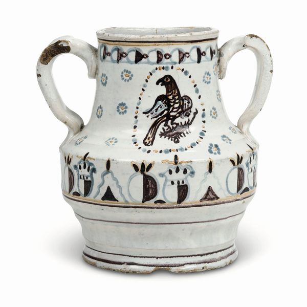 Vaso biansato<BR>Grottaglie, XIX secolo<BR>  - Asta Maioliche e Porcellane - Associazione Nazionale - Case d'Asta italiane