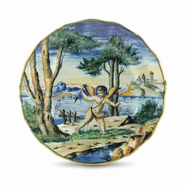 Piatto<BR>Firenze, Manifattura Cantagalli, 1920 circa  - Asta Maioliche e Porcellane - Associazione Nazionale - Case d'Asta italiane