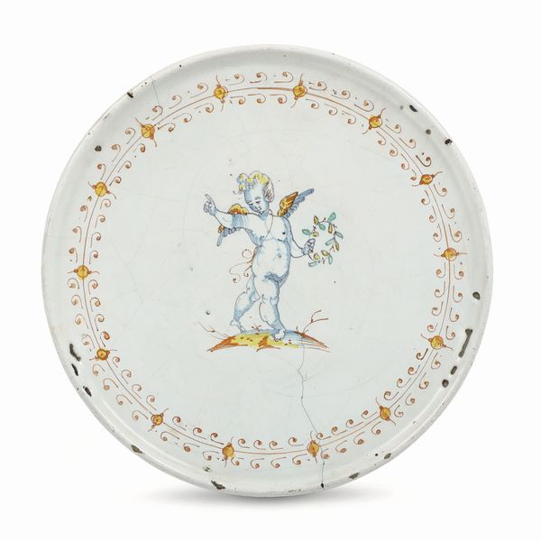 Alzatina<BR>Deruta, primo quarto del XVII secolo  - Asta Maioliche e Porcellane - Associazione Nazionale - Case d'Asta italiane
